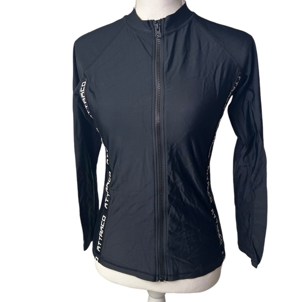 ATTRACO womens full zip long sleeve dry easy sun protection rashguard jacket NWT